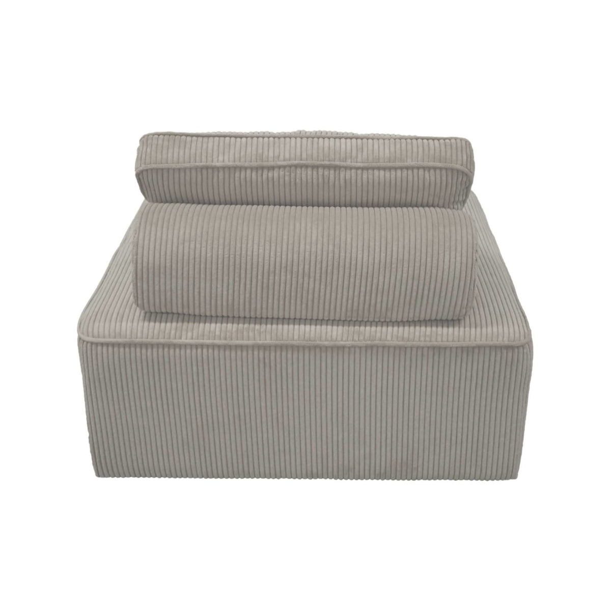 Lot de 2 Chauffeuses Modulables en Velours Côtelé Gris Clair gris clair - vue 6
