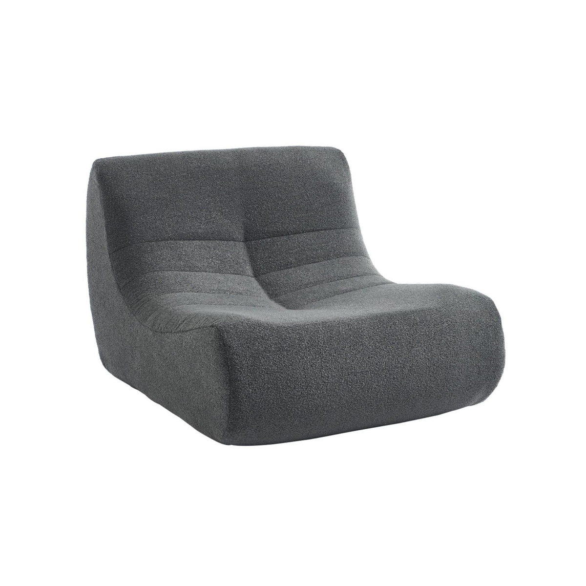 Lot de 2 Chauffeuses Modulables en Bouclette Texturée Anthracite anthracite - vue 5