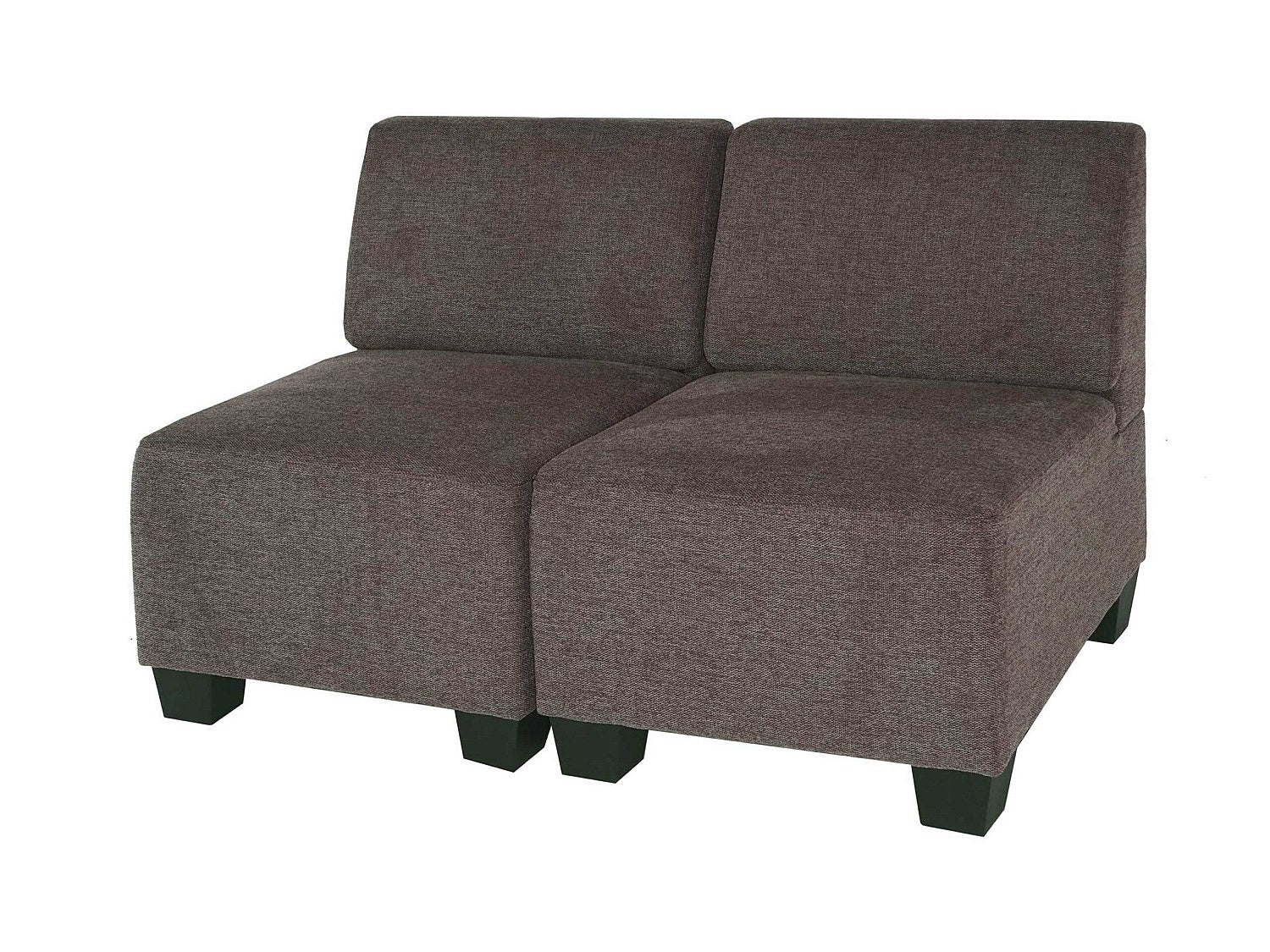 Canapé modulable 2 places marron tissu