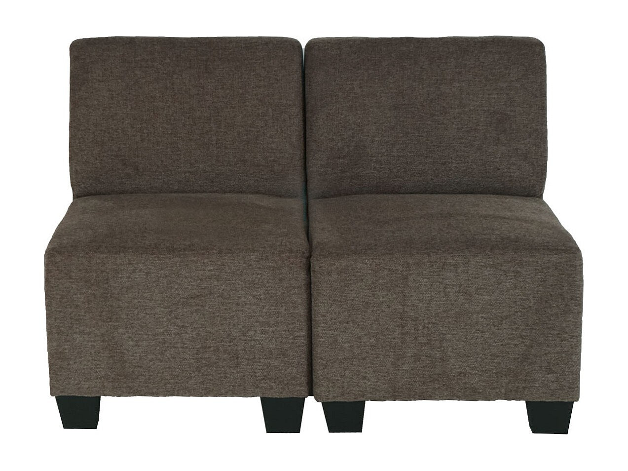 Canapé modulable 2 places marron tissu