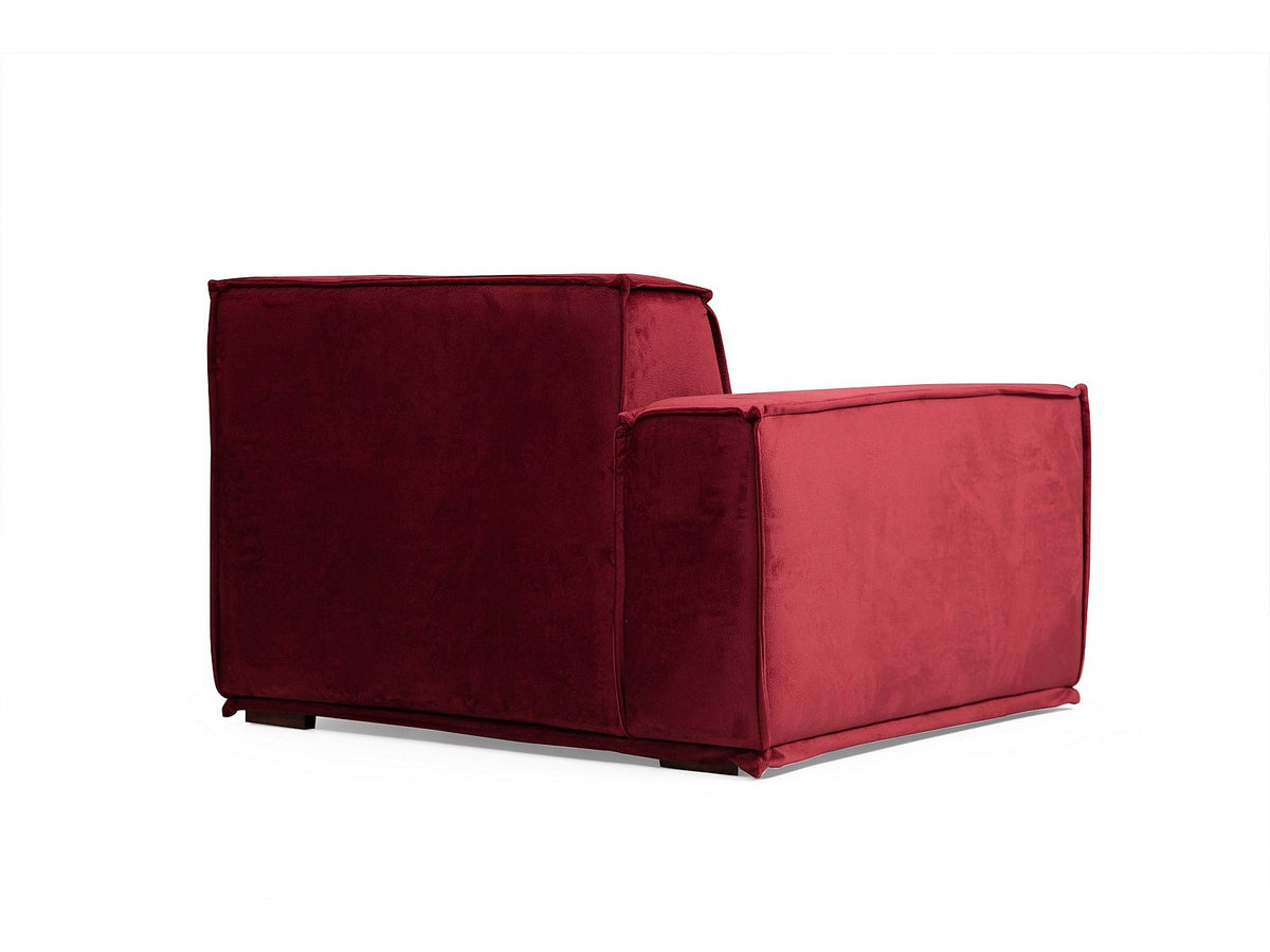 Angle pour canapé modulable rouge velours