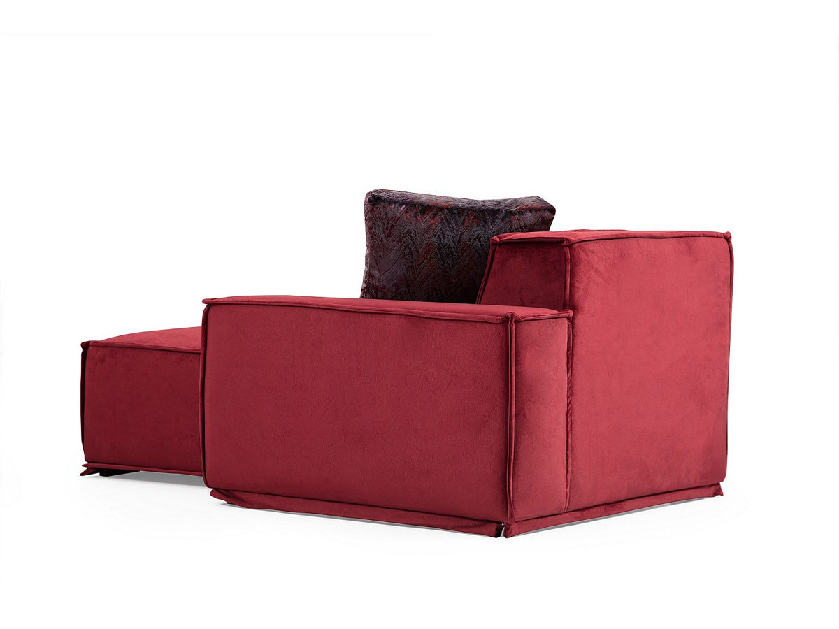 Angle pour canapé modulable rouge velours