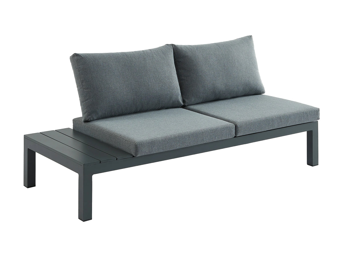 Canapé Modulable Extérieur d'Angle 4 Places Aluminium Anthracite - RISILI - vue 4