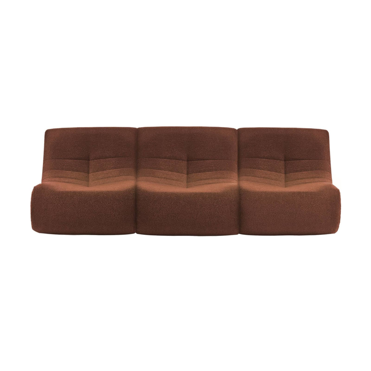 Lot de 3 Chauffeuses Modulables en Bouclette Texturée Terracotta Terracotta - vue 6