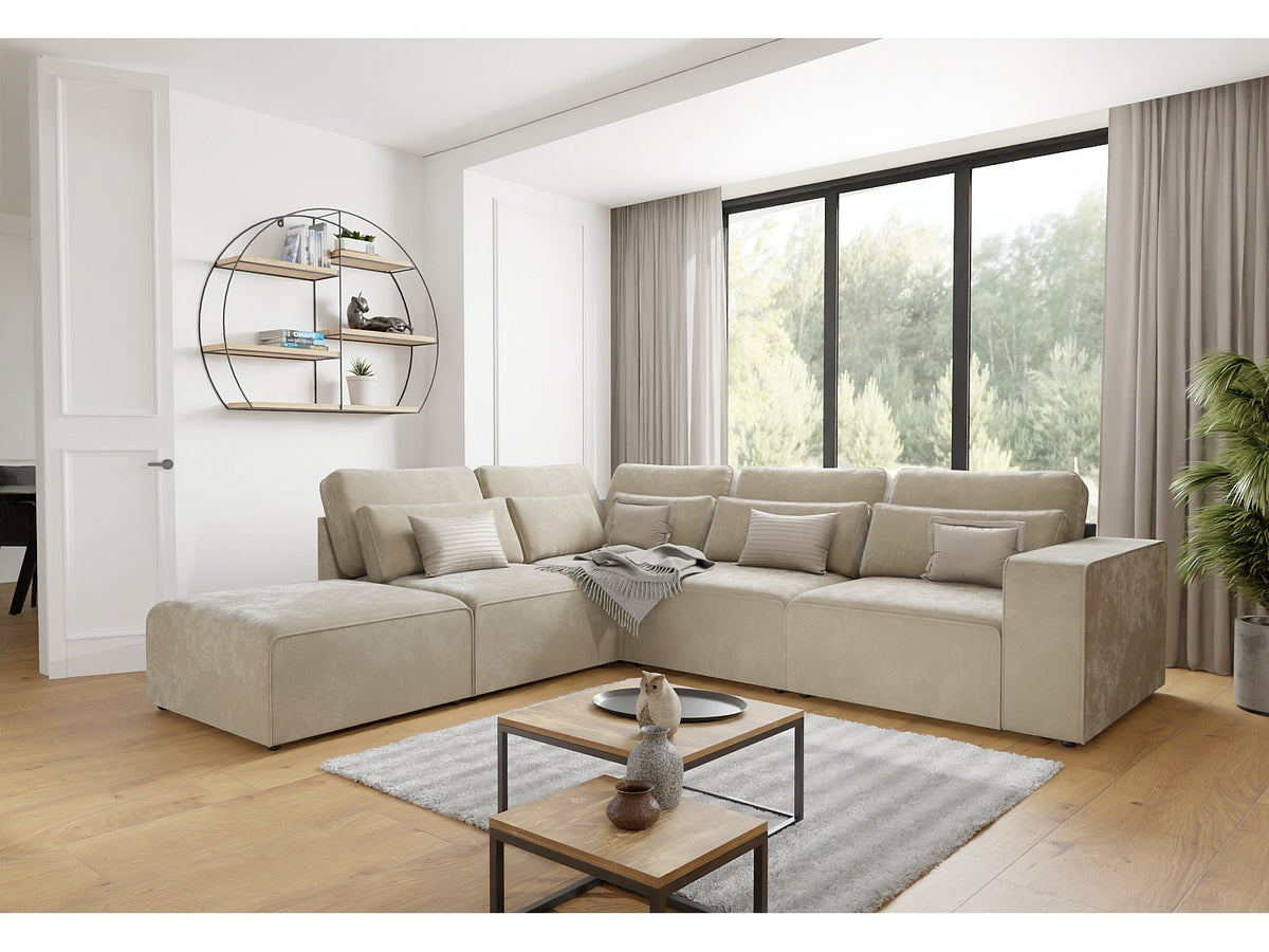 Canapé modulable beige velours