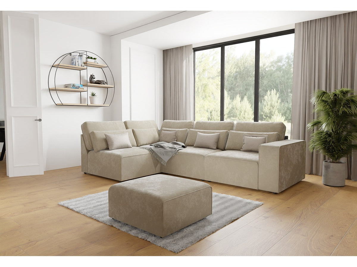 Canapé modulable beige velours