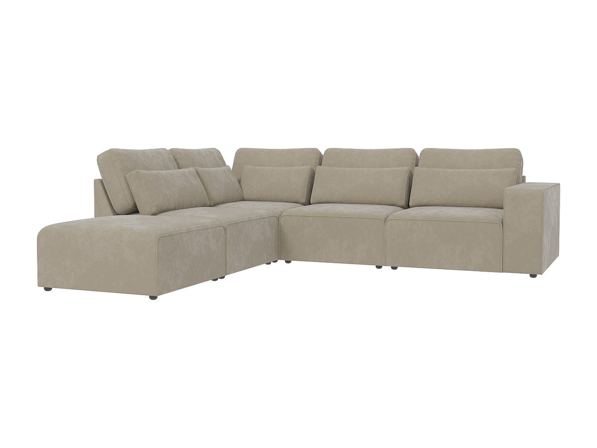 Canapé modulable beige velours