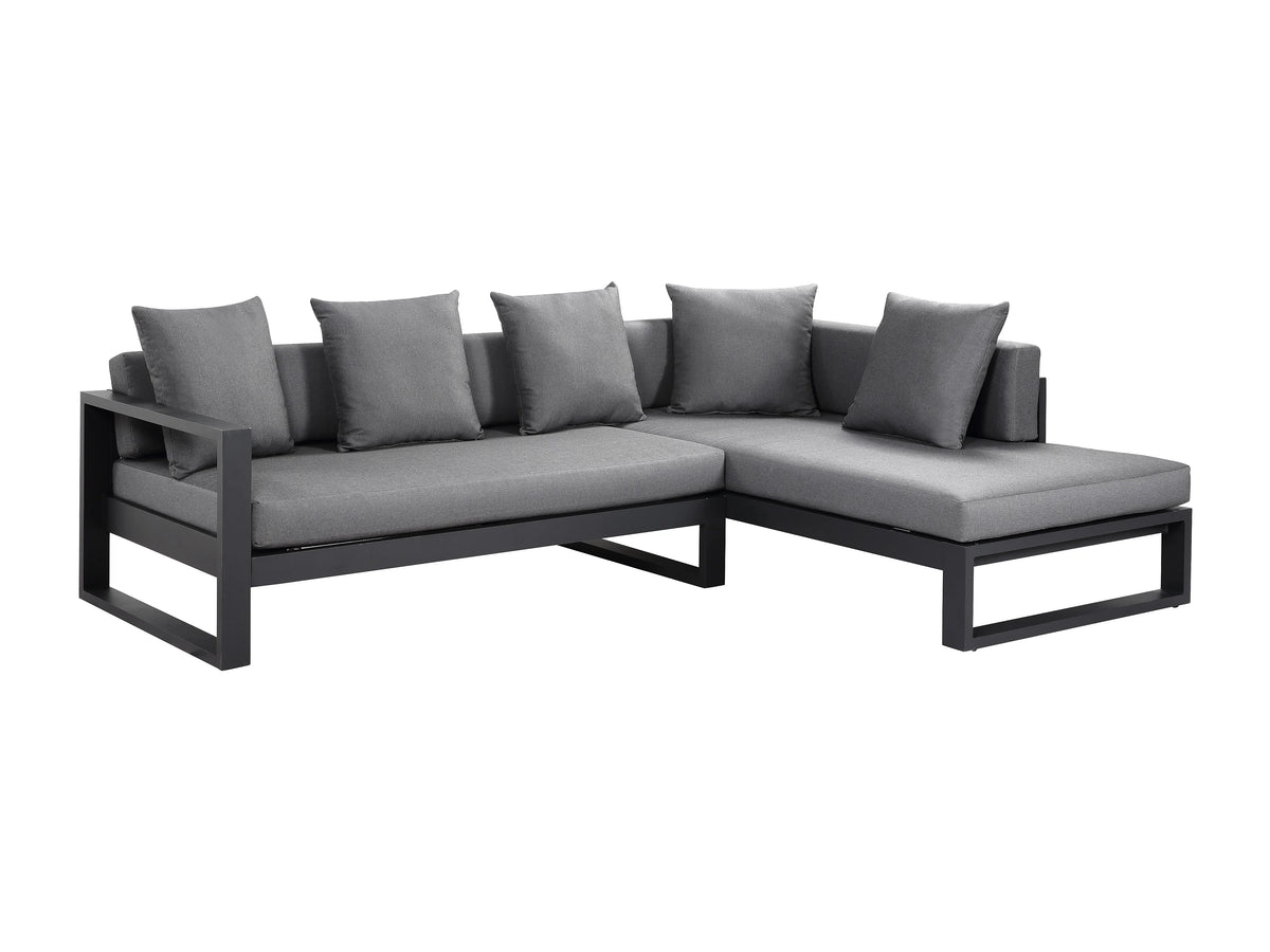 Canapé Modulable Extérieur d'Angle 5 Places Aluminium Anthracite - MOLOKAI - vue 2