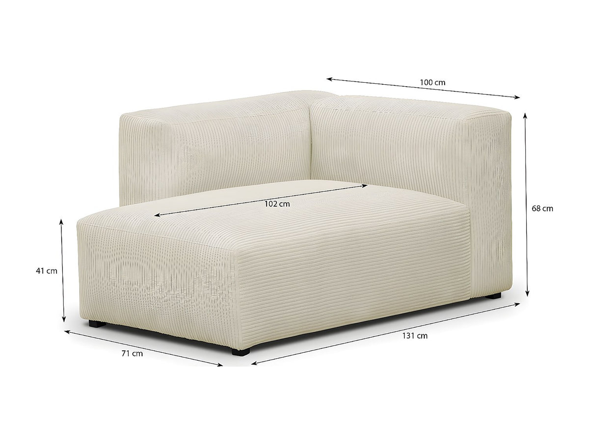 Méridienne pour canapé modulable beige velours