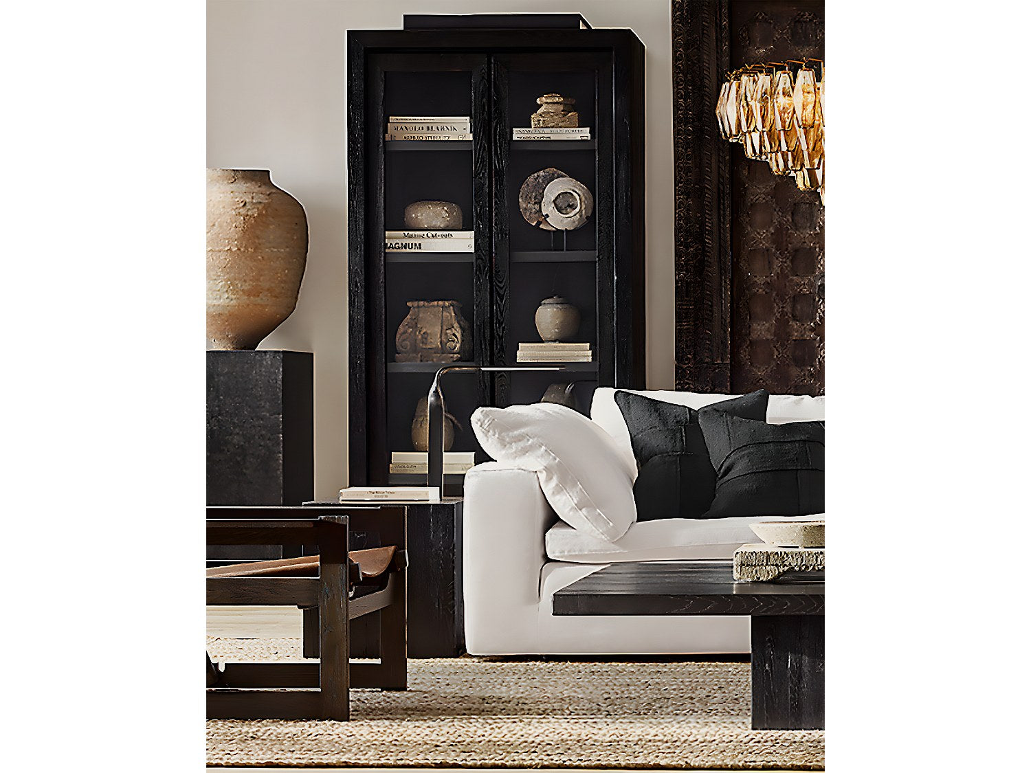 Angle pour canapé modulable blanc tissu