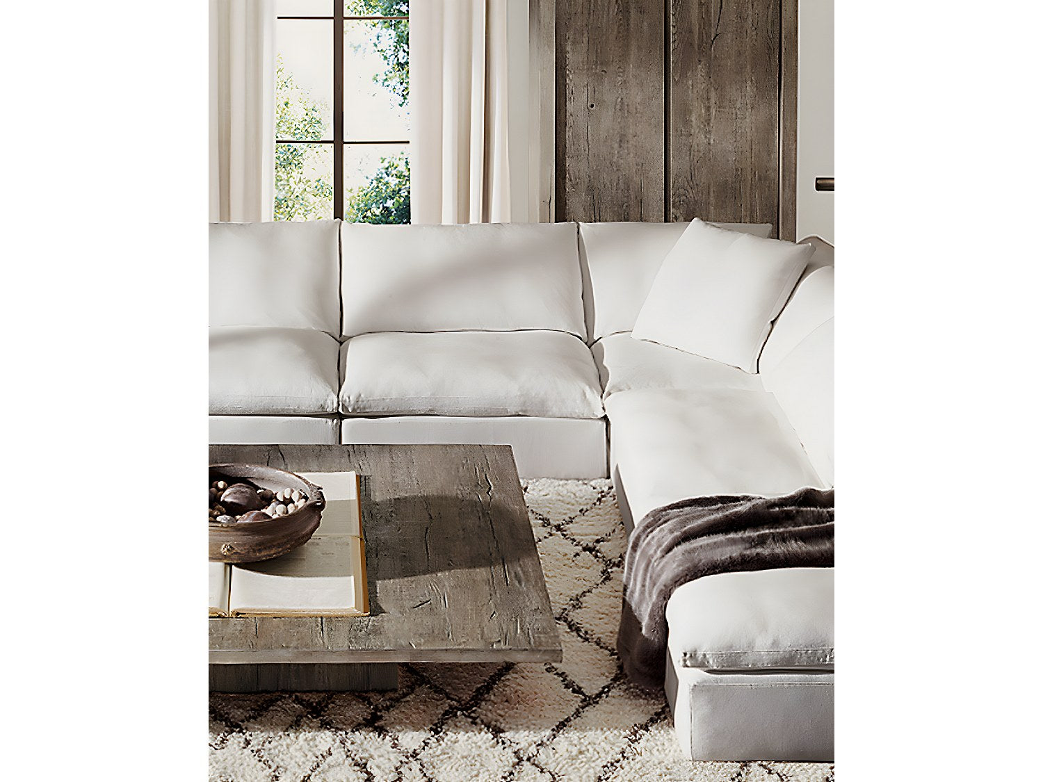 Angle pour canapé modulable blanc tissu