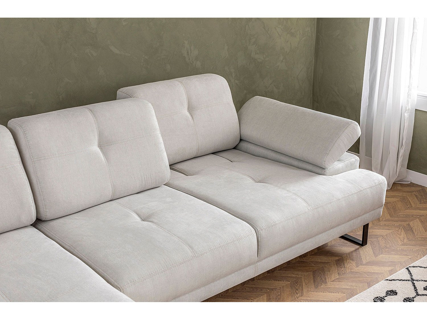 Canapé modulable beige tissu