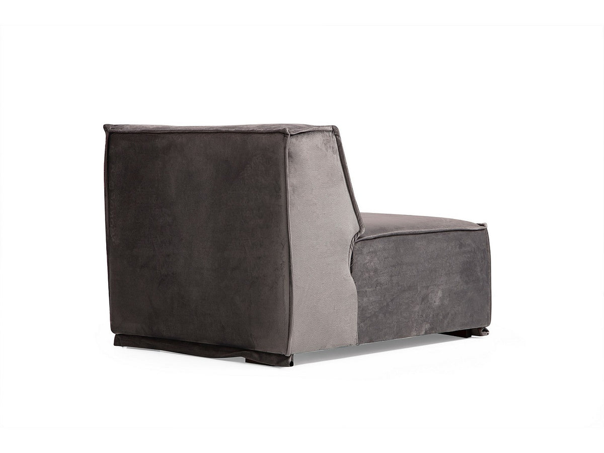Canapé modulable 4 places gris velours