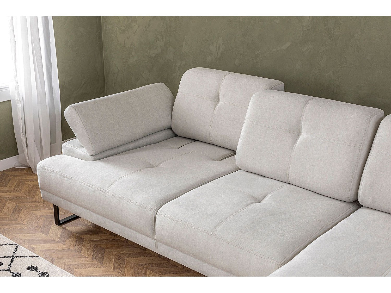 Canapé modulable beige tissu