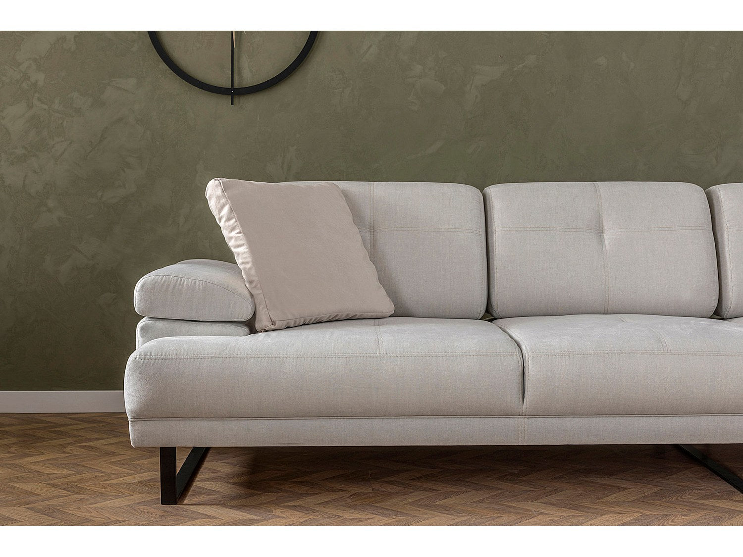 Canapé modulable beige tissu