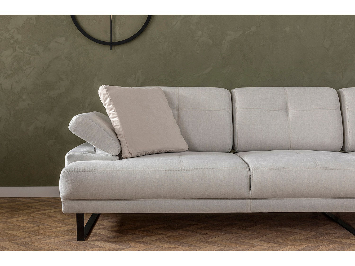 Canapé modulable beige tissu