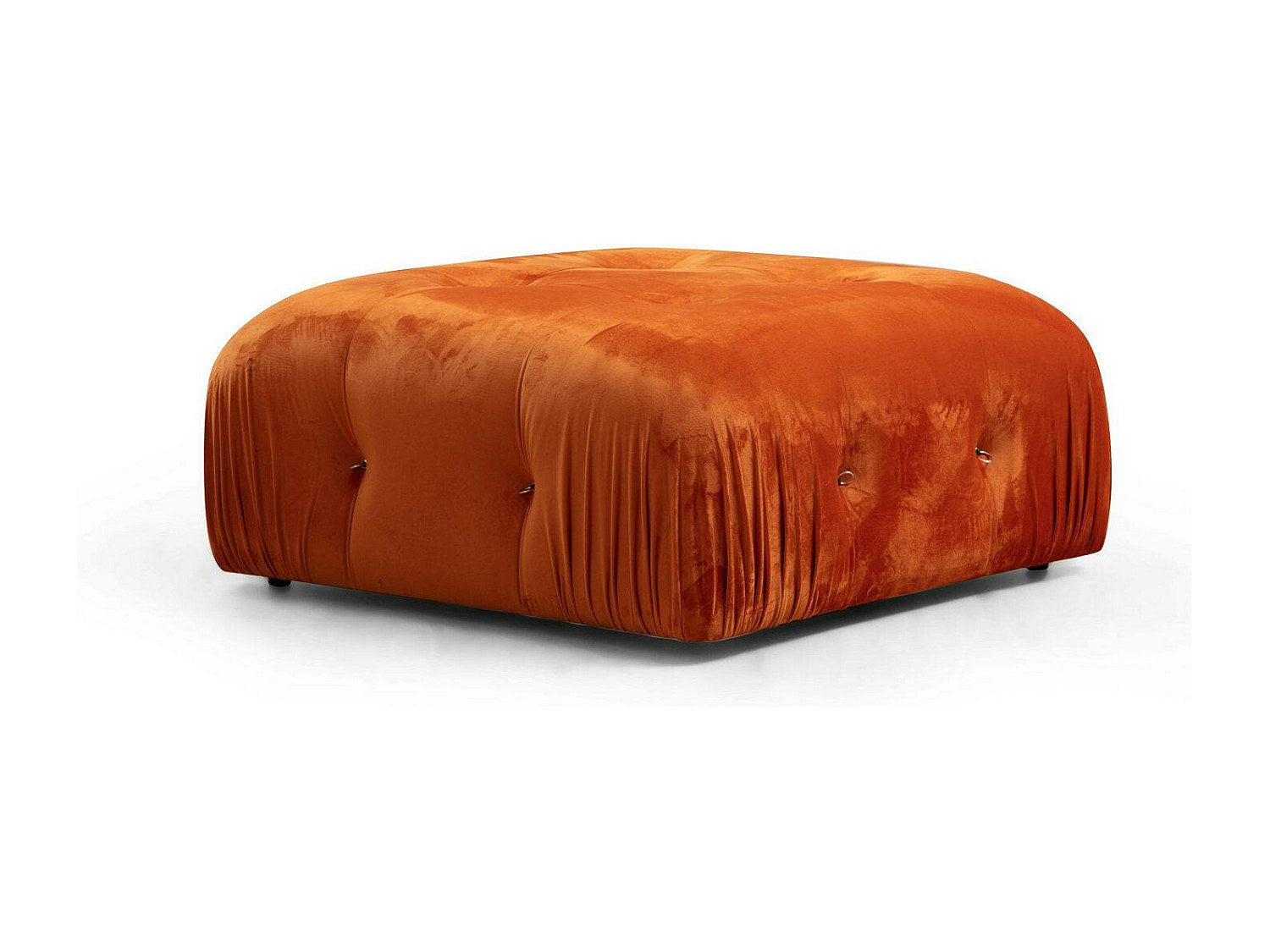Pouf pour canapé modulable 4 places orange velours