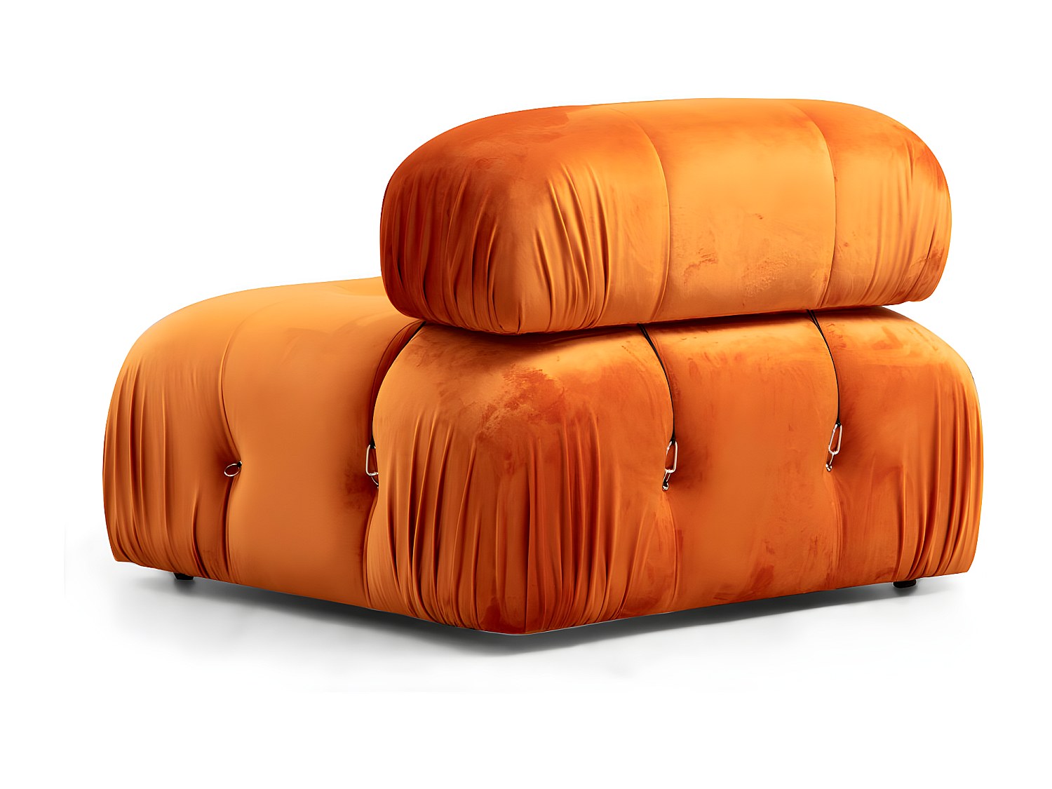 Pouf pour canapé modulable 4 places orange velours