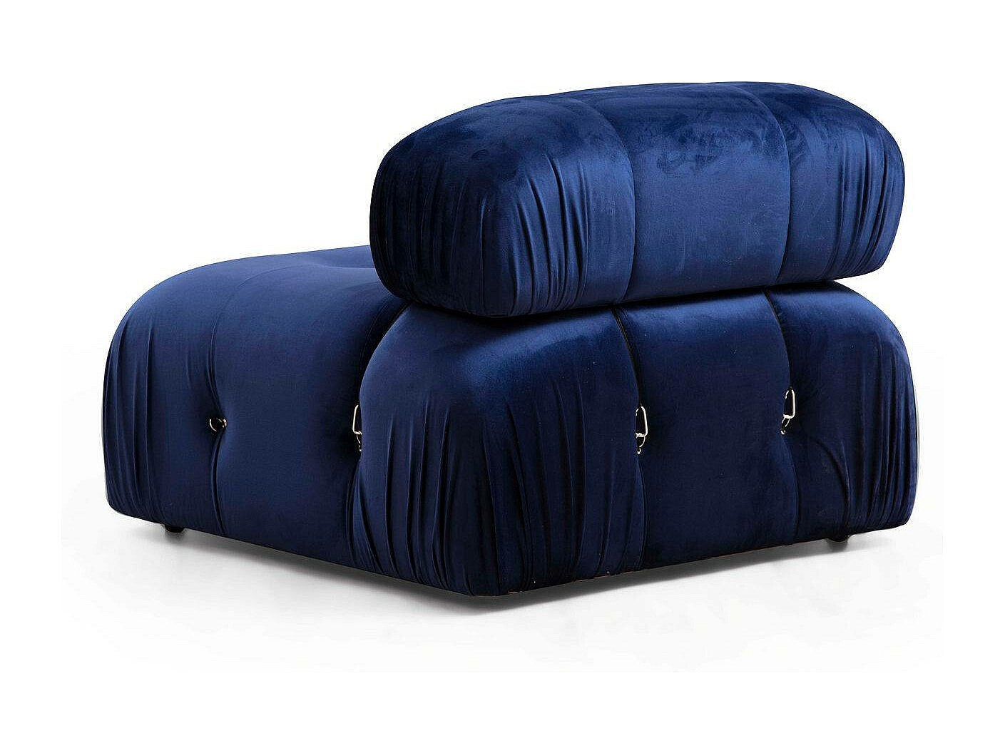 Angle pour canapé modulable 4 places bleu velours - Bubble