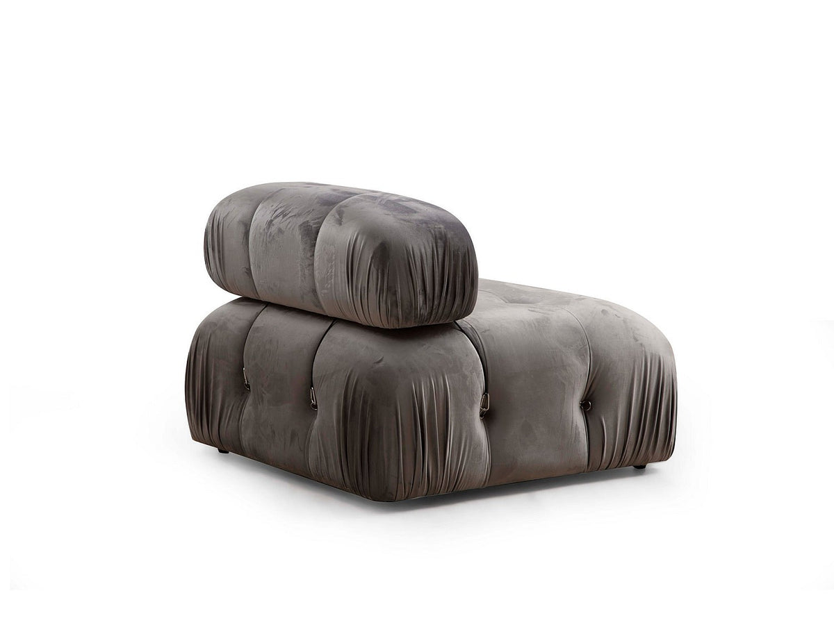 Angle pour canapé modulable 4 places gris velours - Bubble