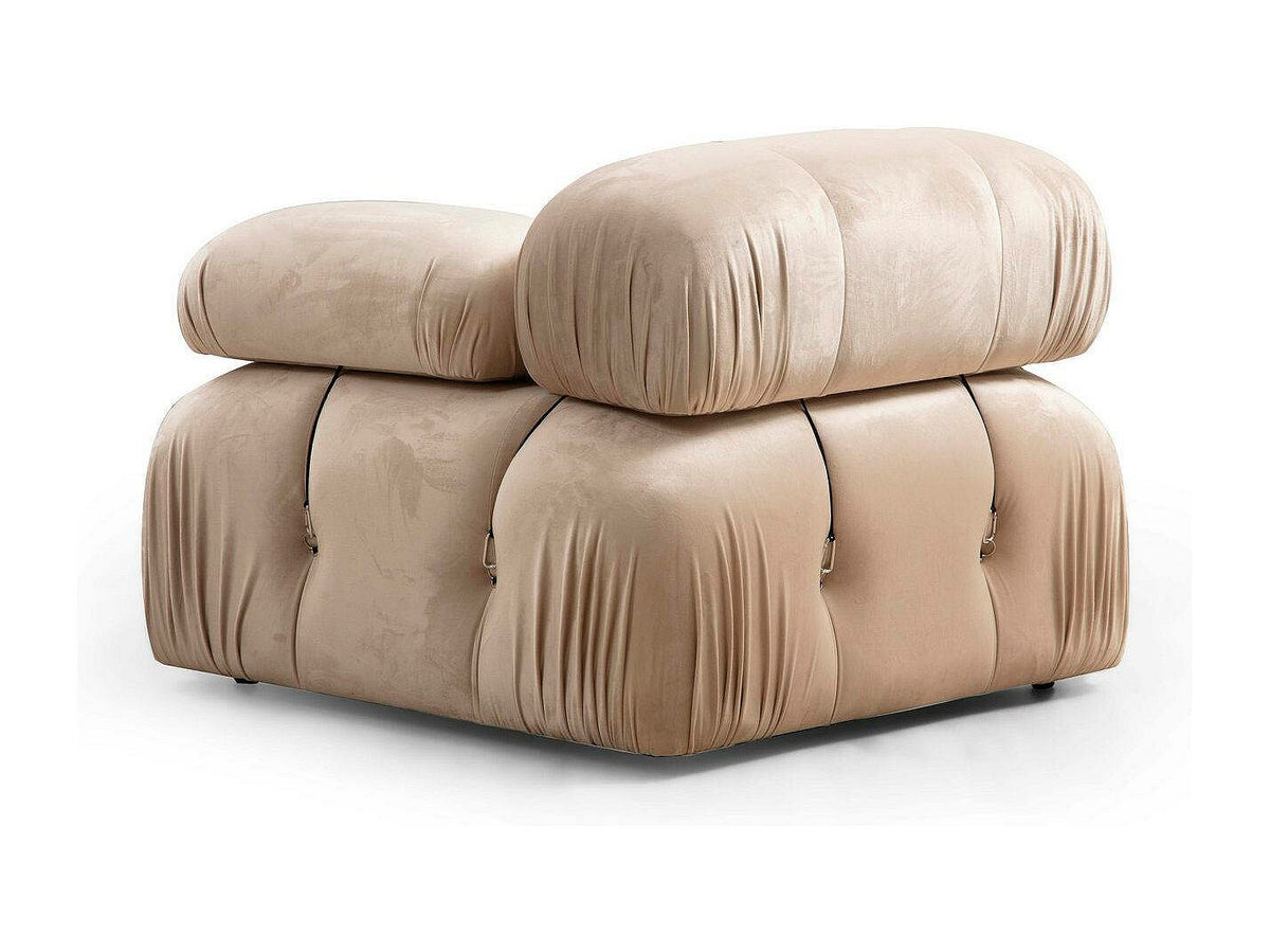 Angle pour canapé modulable 4 places beige velours - Bubble