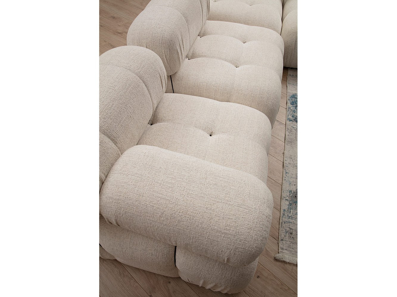 Angle pour canapé modulable 4 places beige velours - Bubble