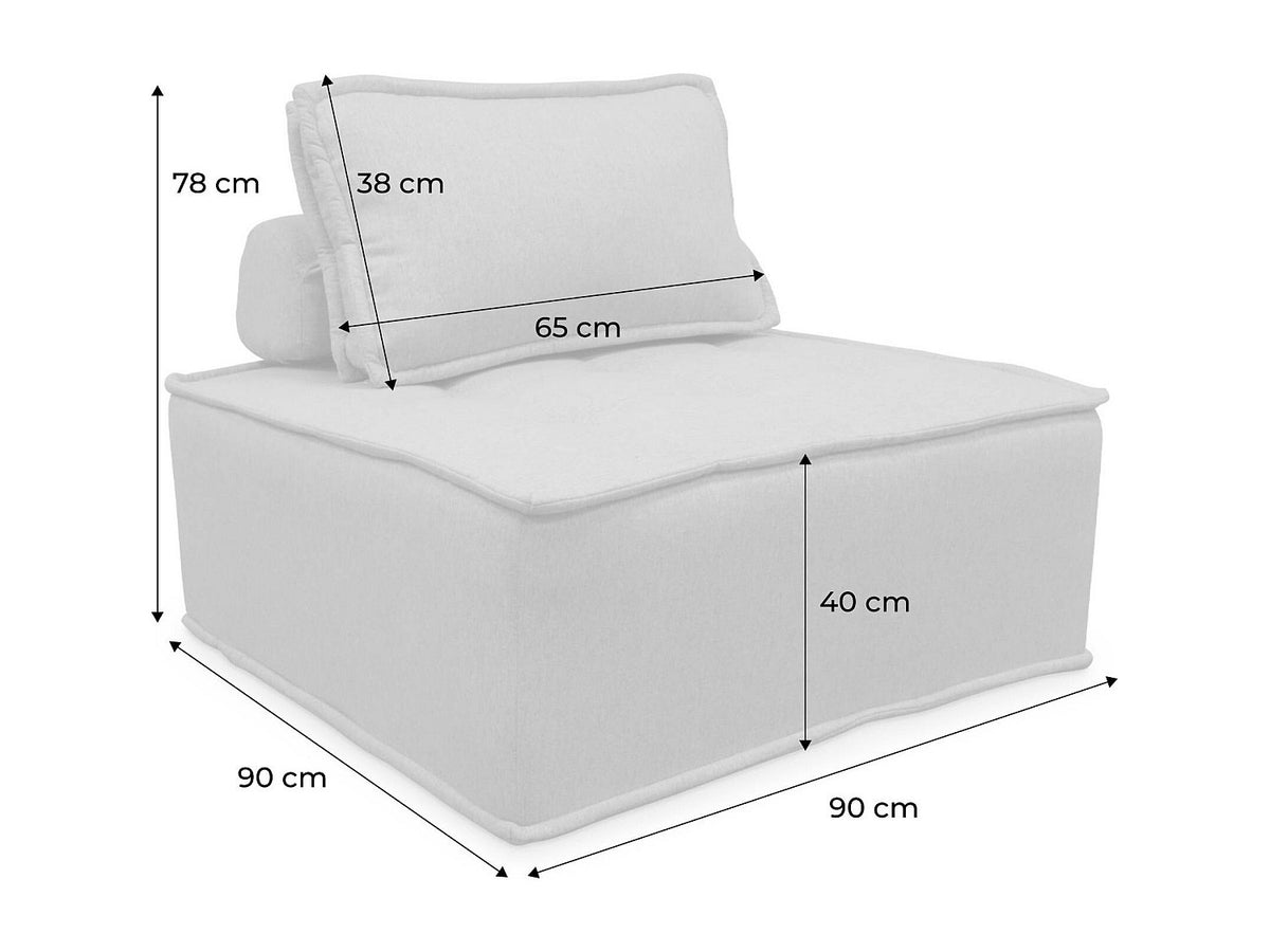 Chauffeuse modulable beige tissu