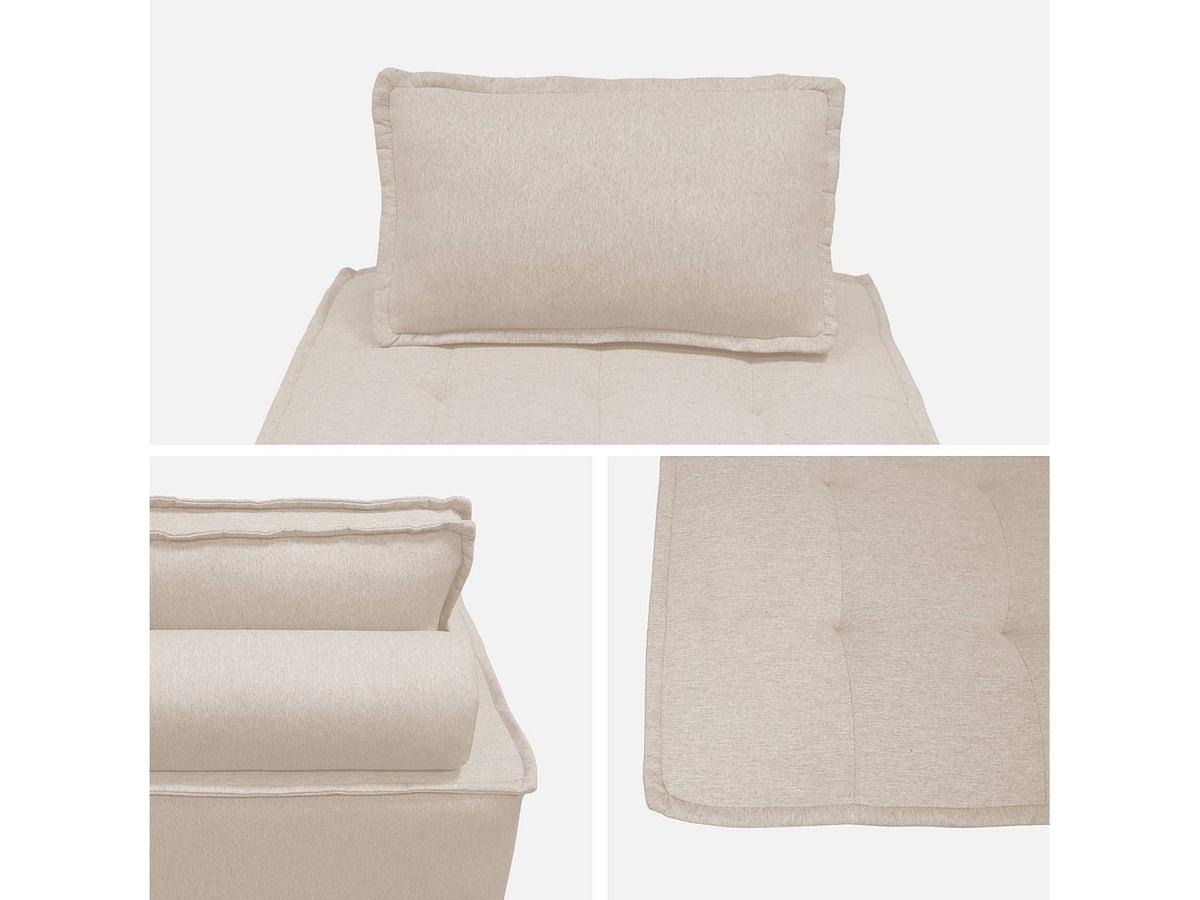 Chauffeuse modulable beige tissu