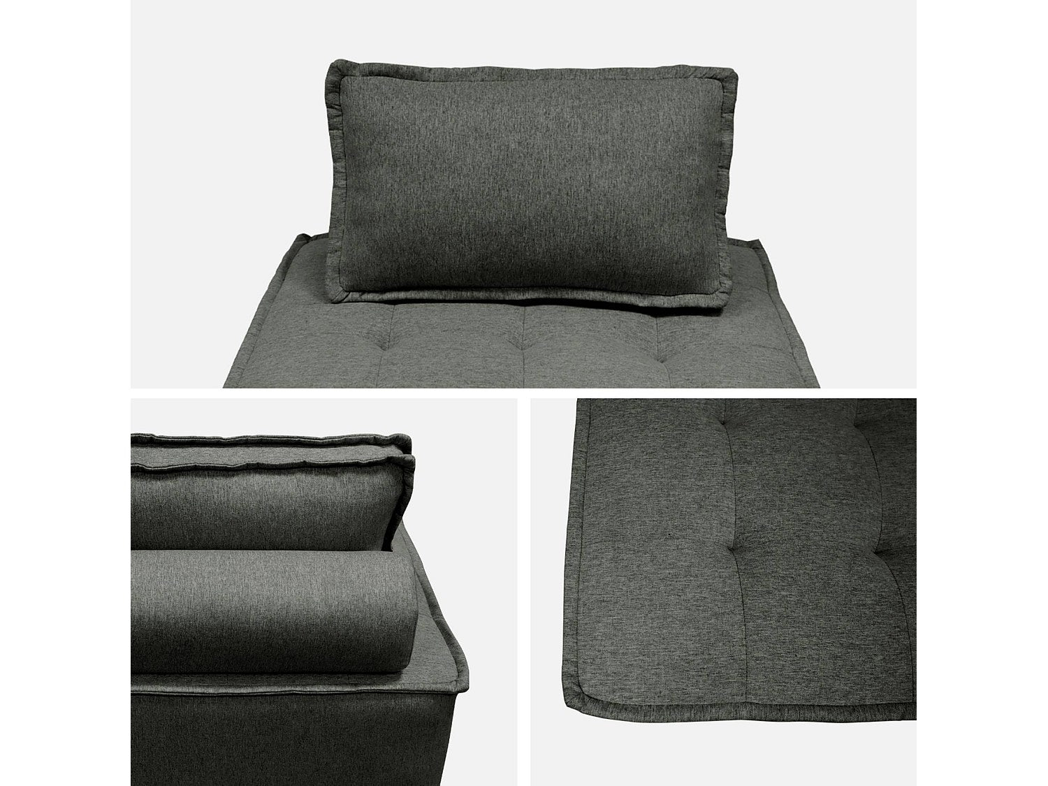 Chauffeuse modulable gris tissu