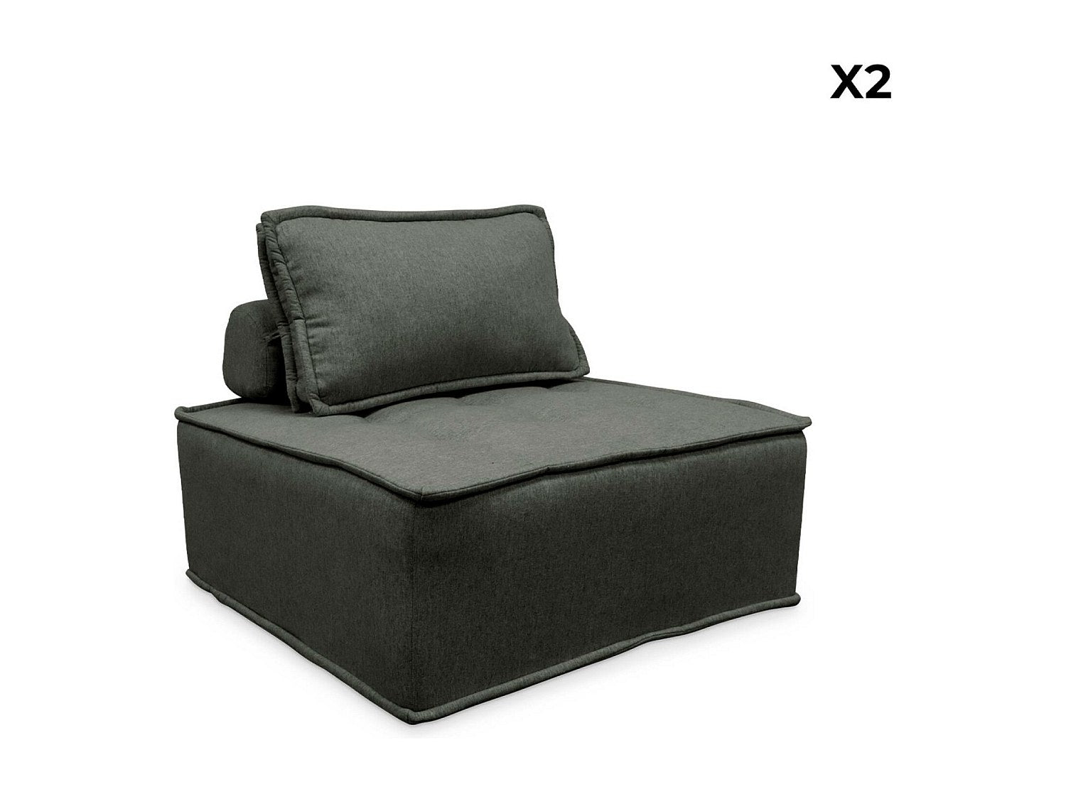 Chauffeuse modulable gris tissu