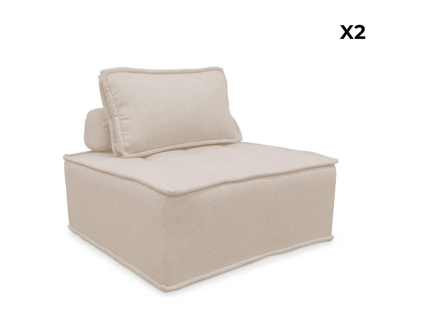 Chauffeuse modulable beige tissu