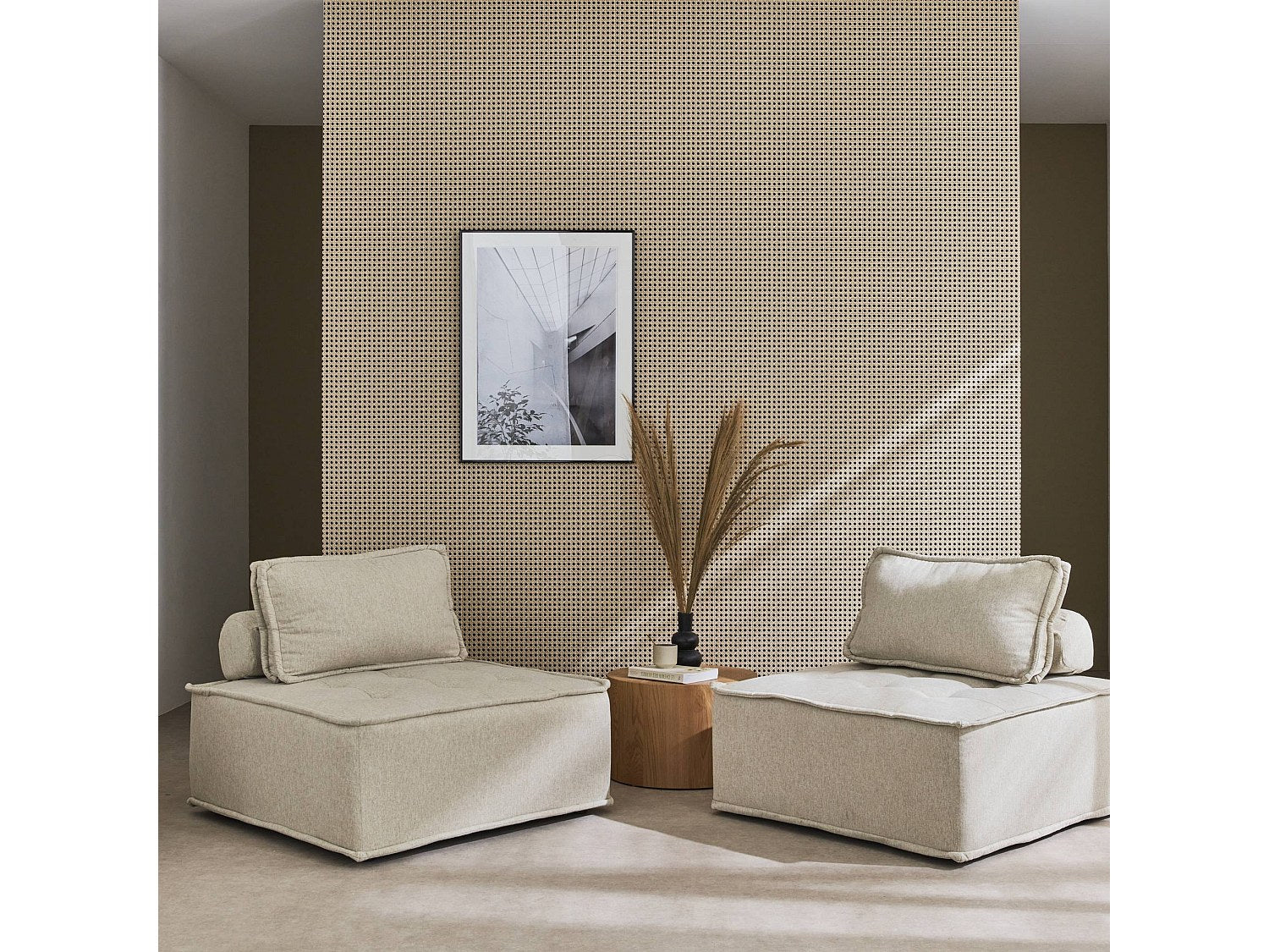 Chauffeuse modulable beige tissu