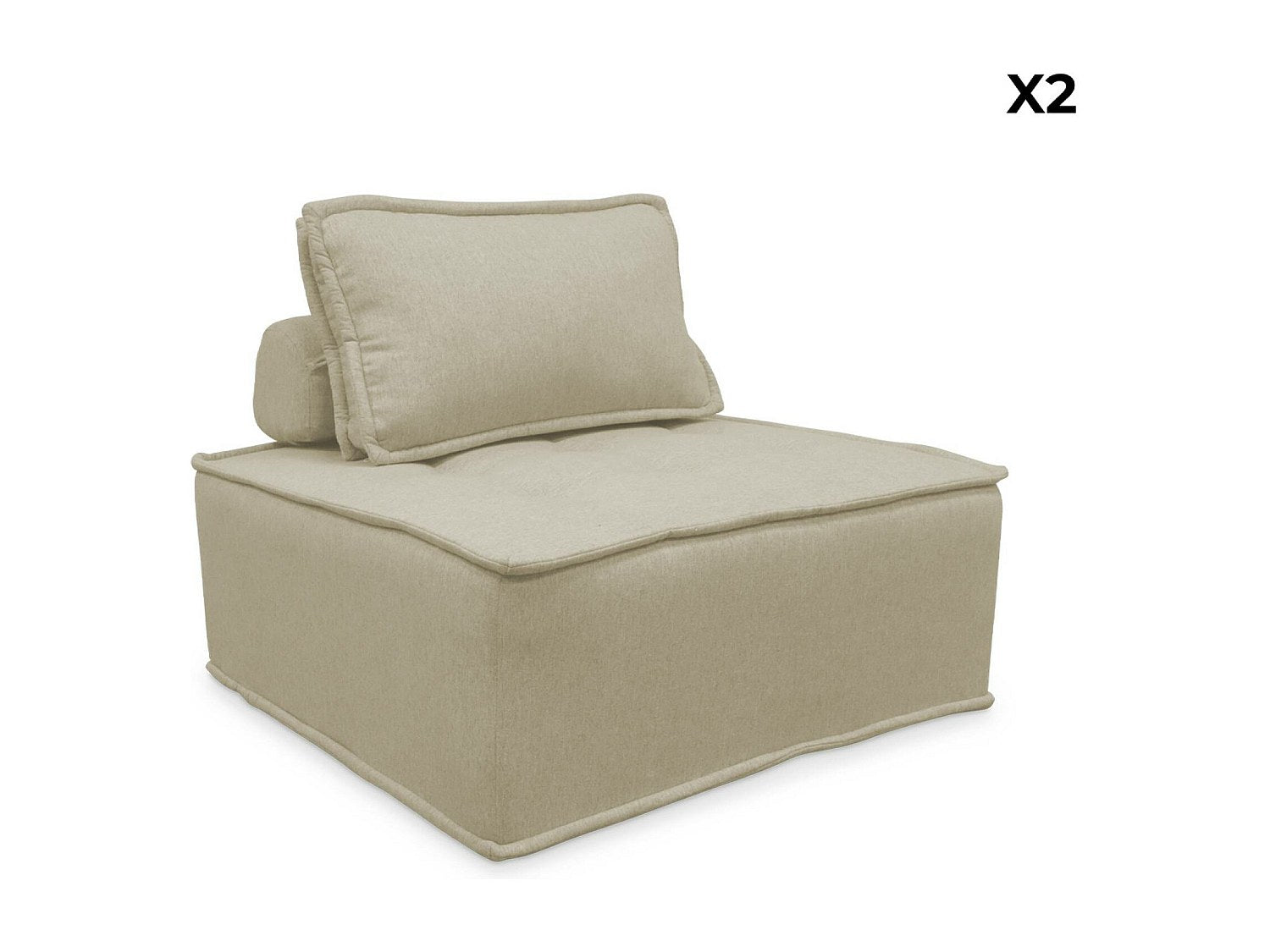 Chauffeuse modulable beige tissu