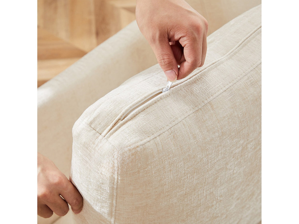 Canapé modulable 3 places beige tissu