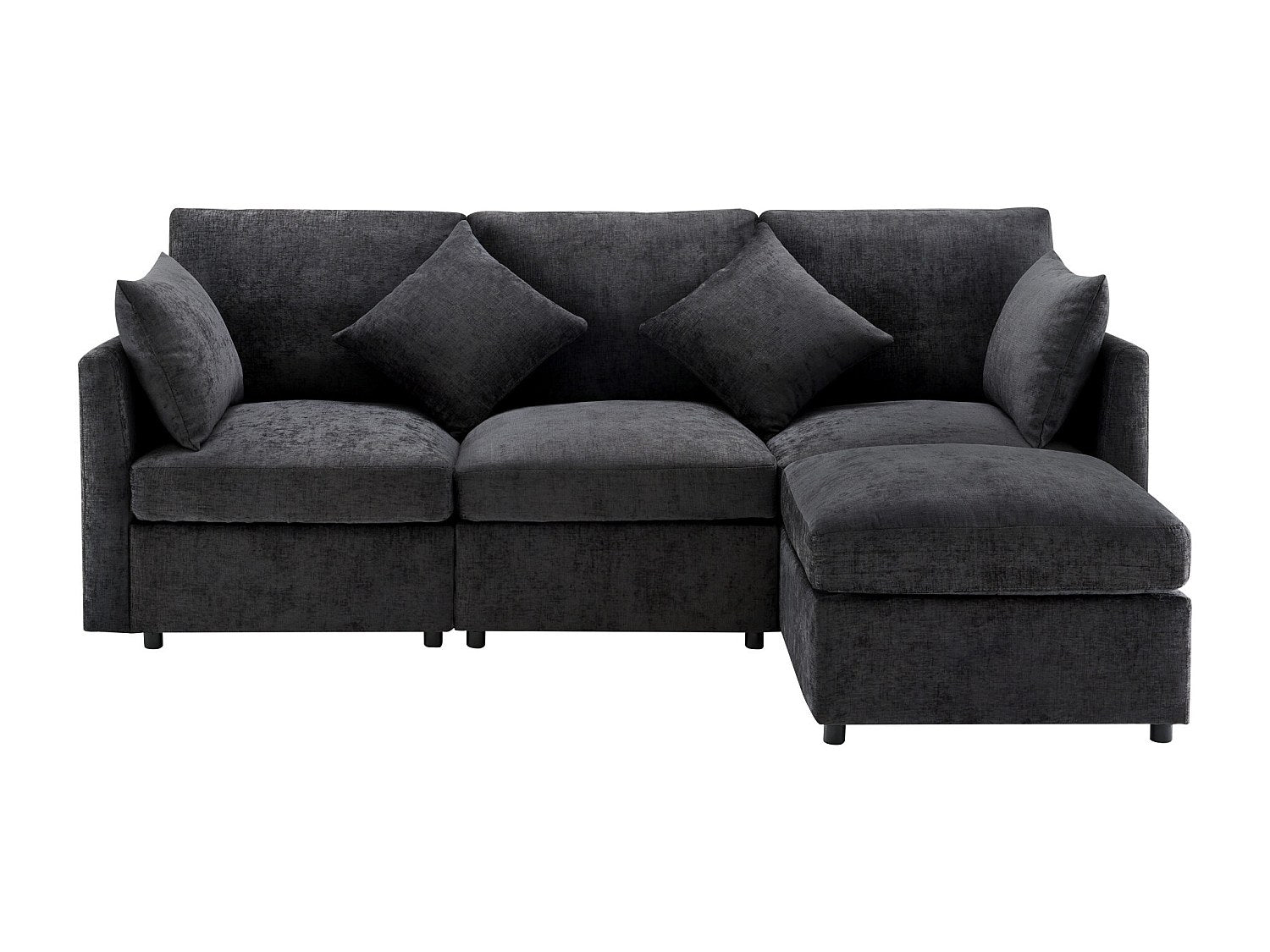 Canapé modulable 3 places gris tissu