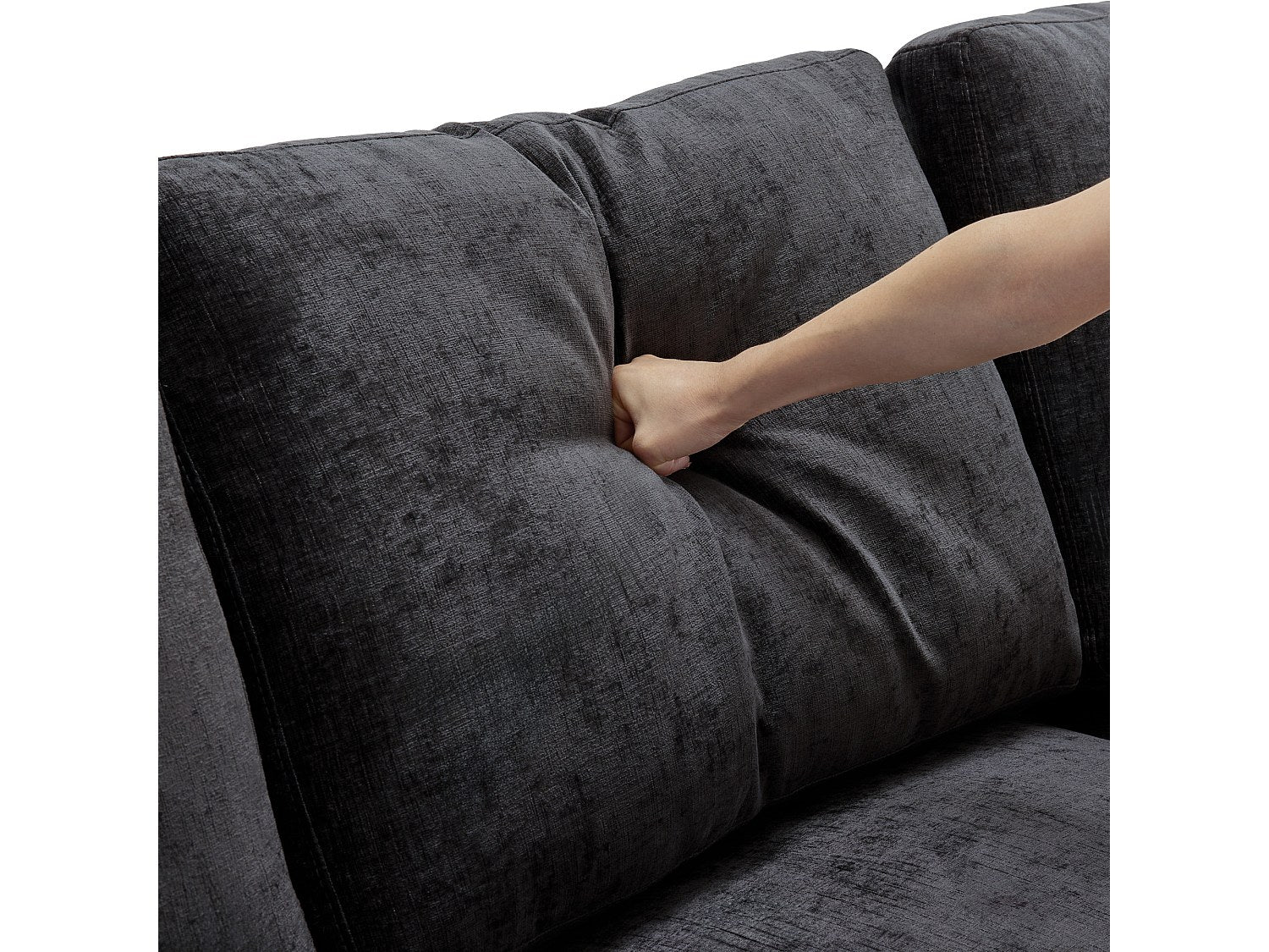 Canapé modulable 3 places gris tissu