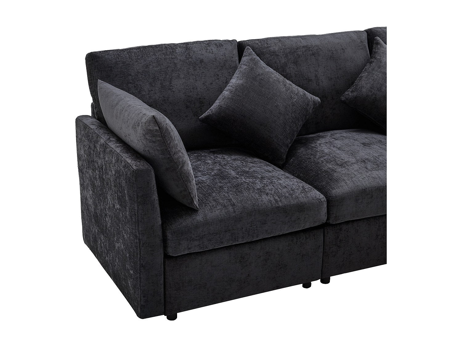 Canapé modulable 3 places gris tissu