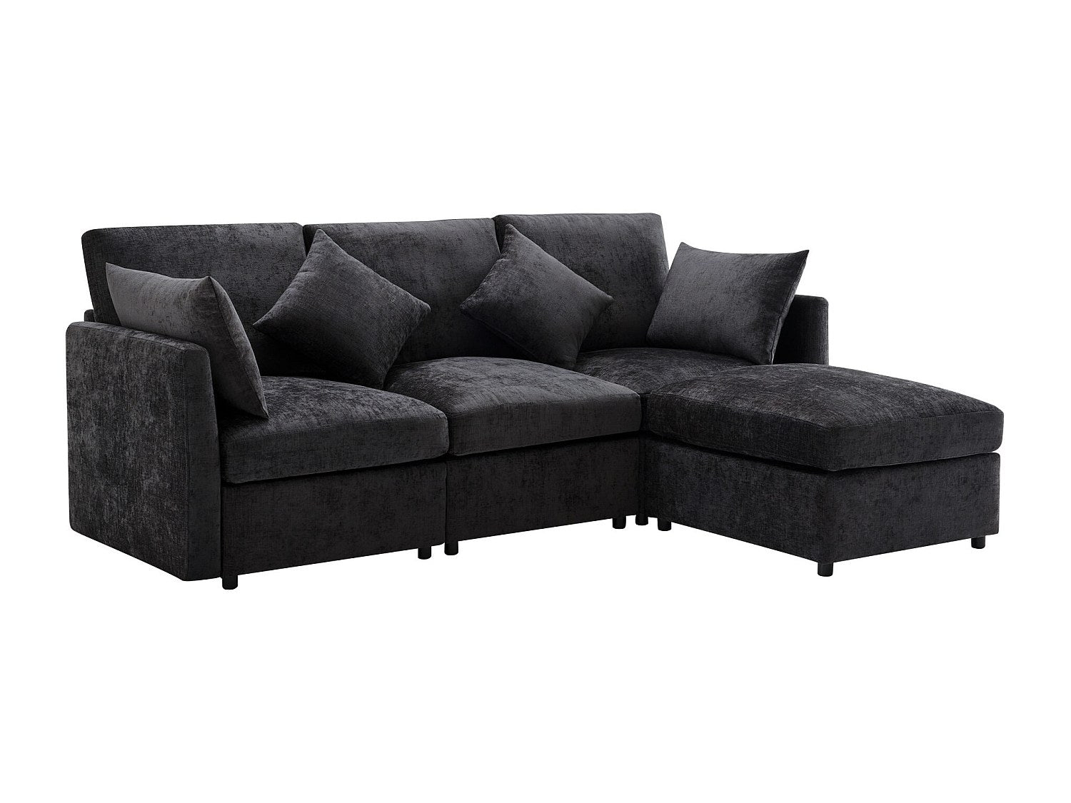 Canapé modulable 3 places gris tissu