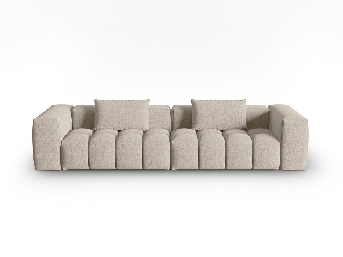Canapé modulable 5 places marron tissu