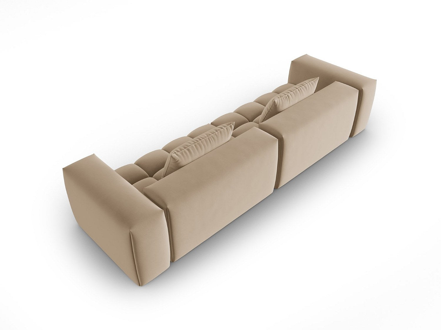 Canapé modulable 5 places marron velours