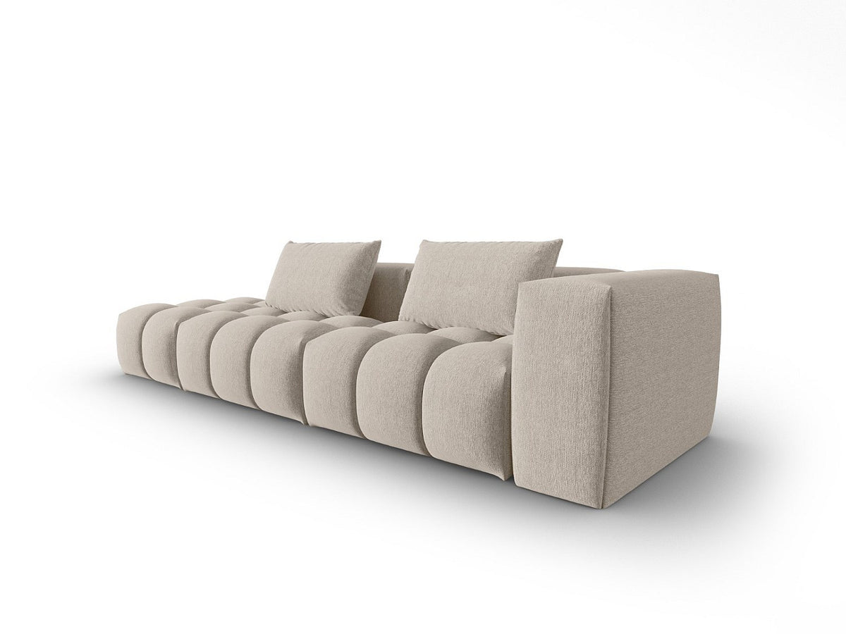 Canapé modulable 3 places marron tissu