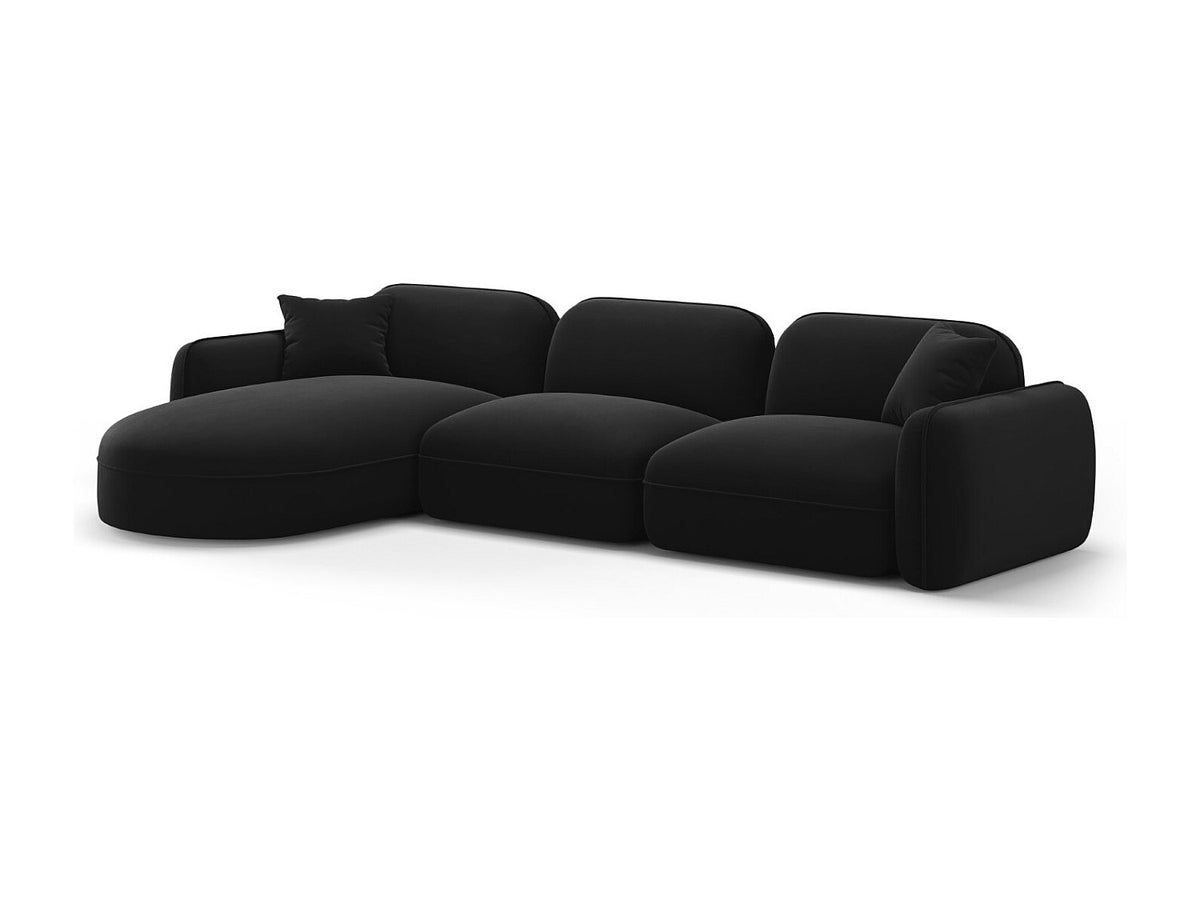Canapé modulable 4 places noir velours