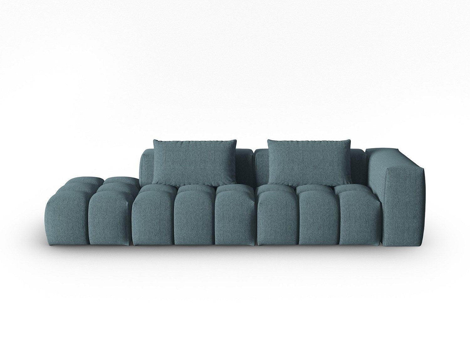 Canapé modulable 3 places bleu tissu