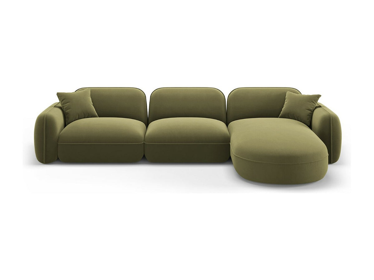 Canapé modulable 4 places vert velours
