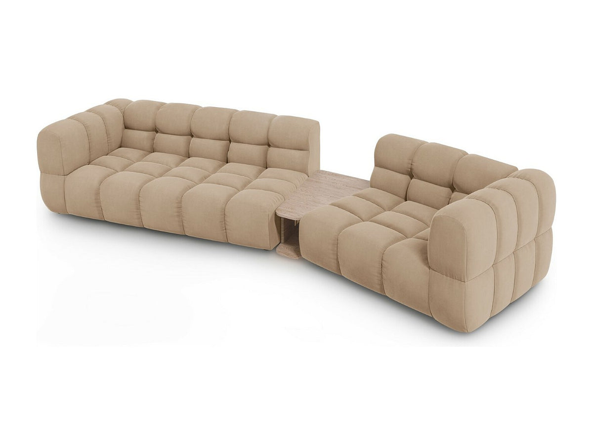 Canapé modulable 3 places marron velours