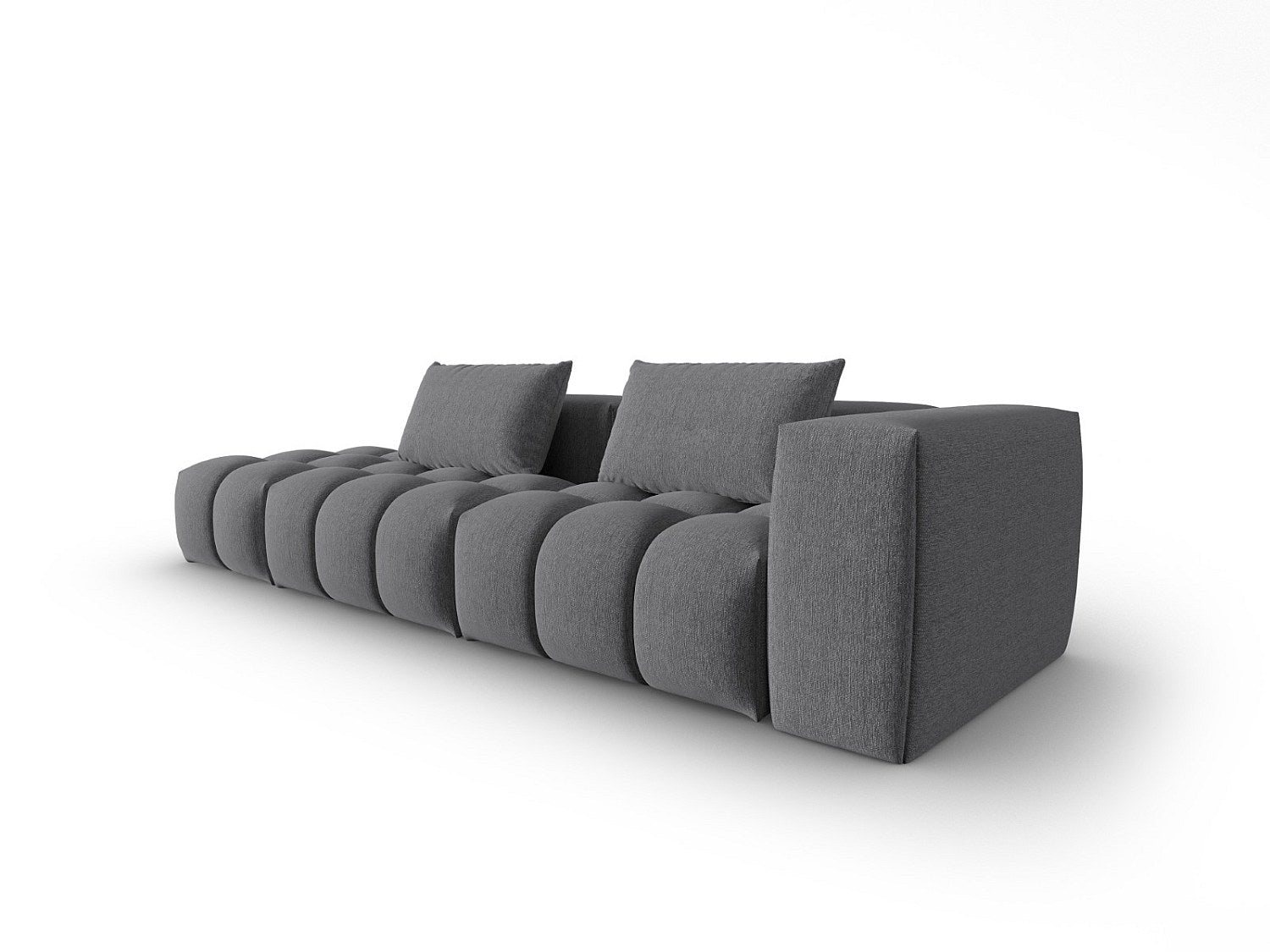 Canapé modulable 3 places gris tissu