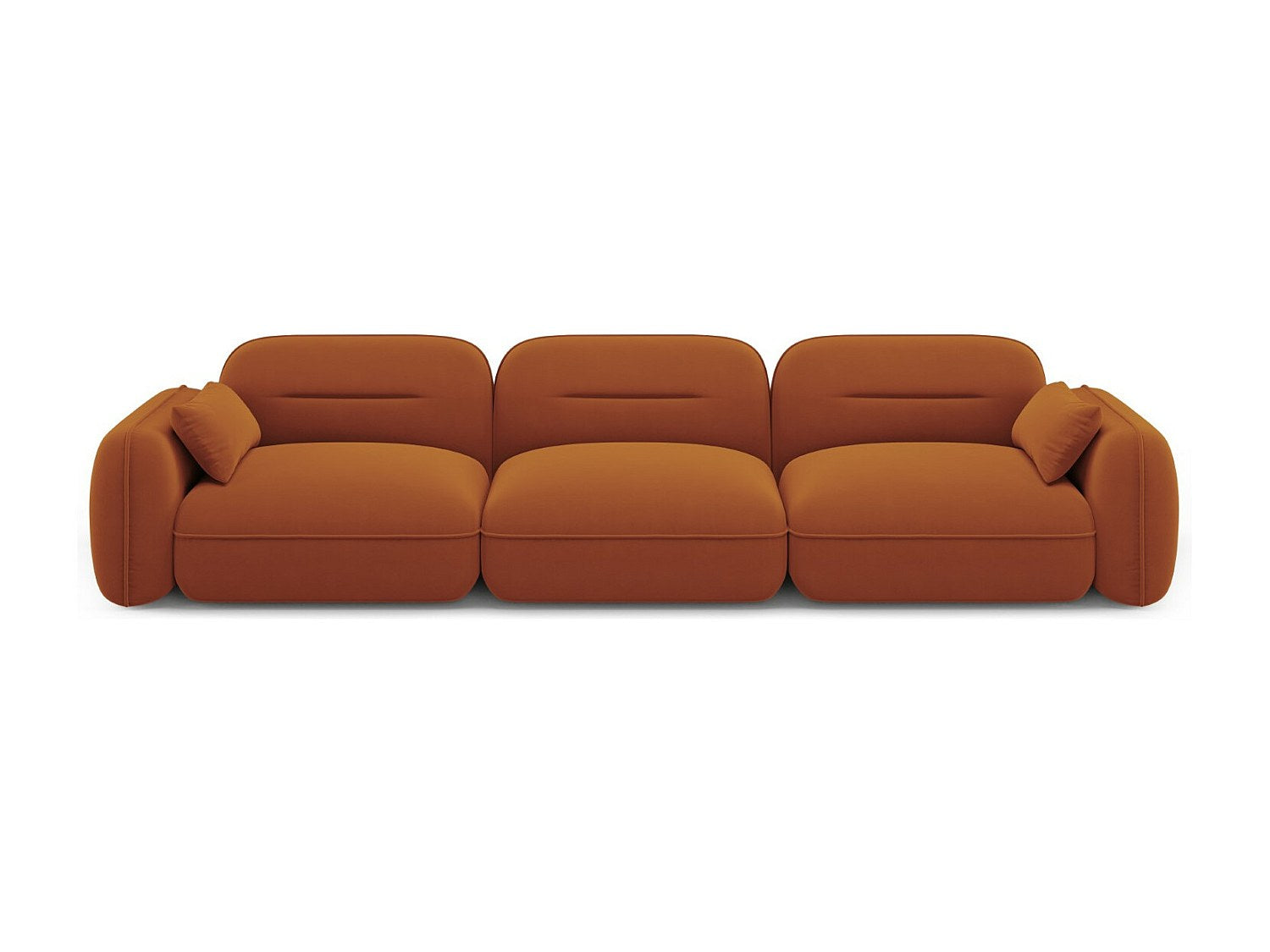 Canapé modulable 4 places orange velours