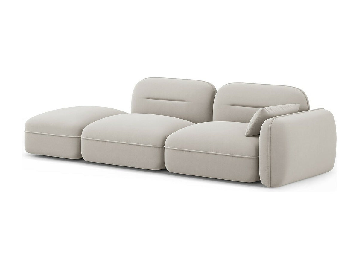 Canapé modulable 3 places beige velours