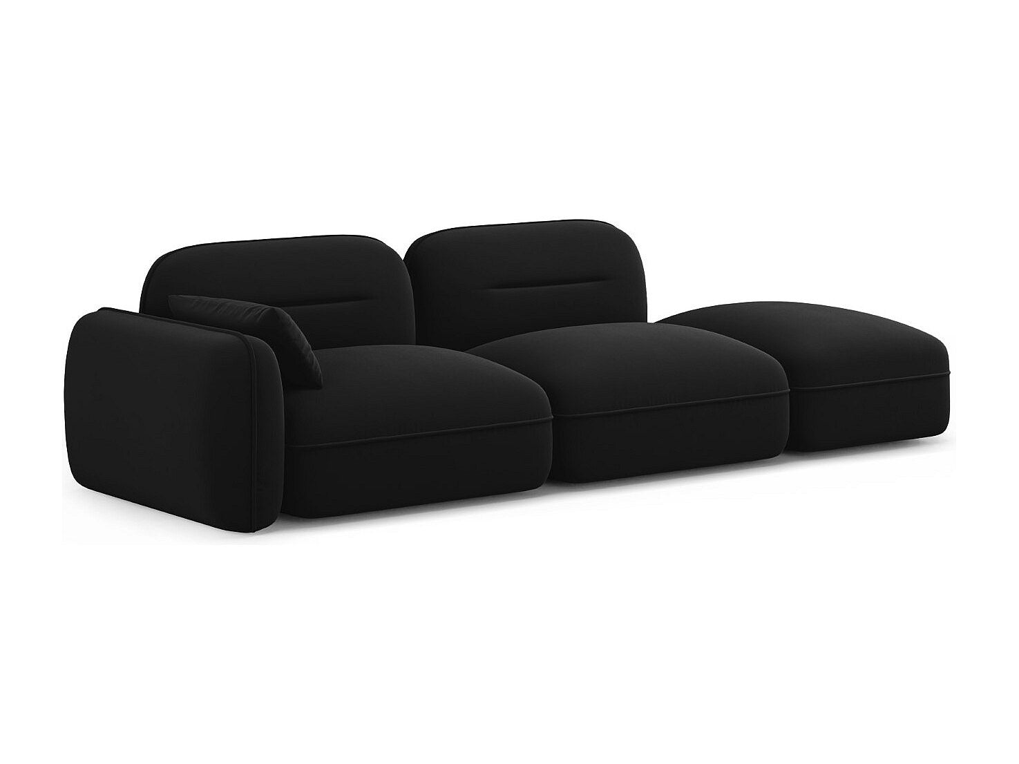 Canapé modulable 3 places noir velours