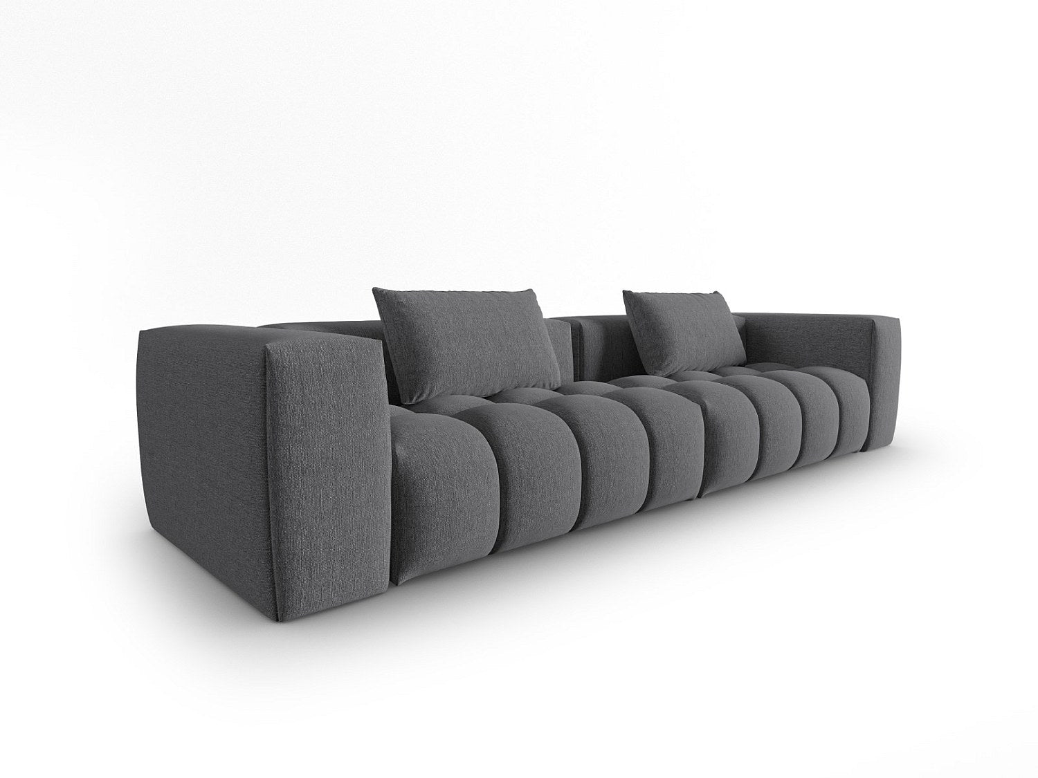 Canapé modulable 5 places gris tissu